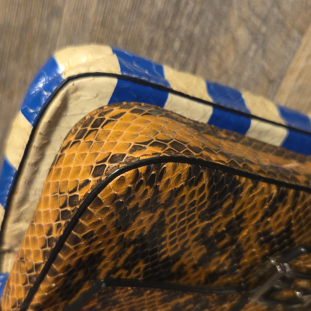 Fendi Flowerland Brown python Baguette Crossbody 3D Floral Snakeskin Chain Strap - Picture 12 of 16